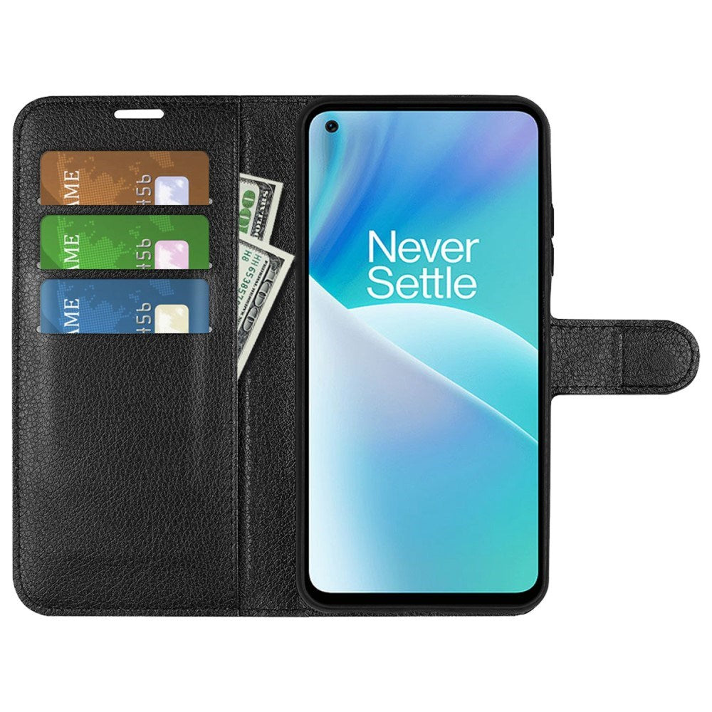 EIDERWOOD OnePlus Nord 2T (5G) Faux Leather Flip Case with Cardholder & Stand Function - Black