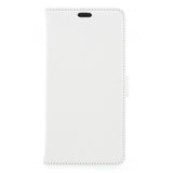 Nokia 7 Plus Litchi PU Leather Flip Case w. Stand and Card Holder - White