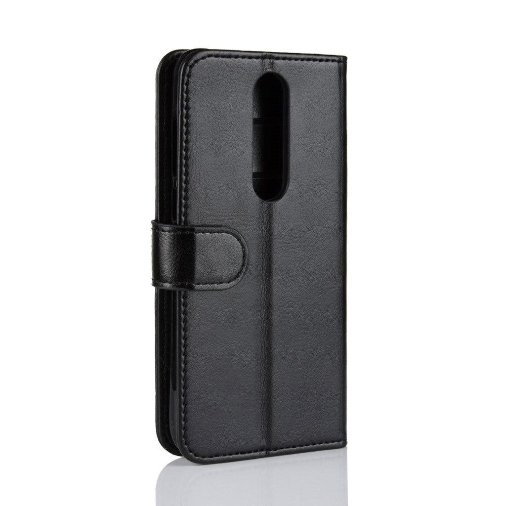 Nokia 5.1 Plus Neutral Leather Wallet Case - Black