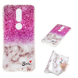 Nokia 7.1 Flexible Marble Case Pink