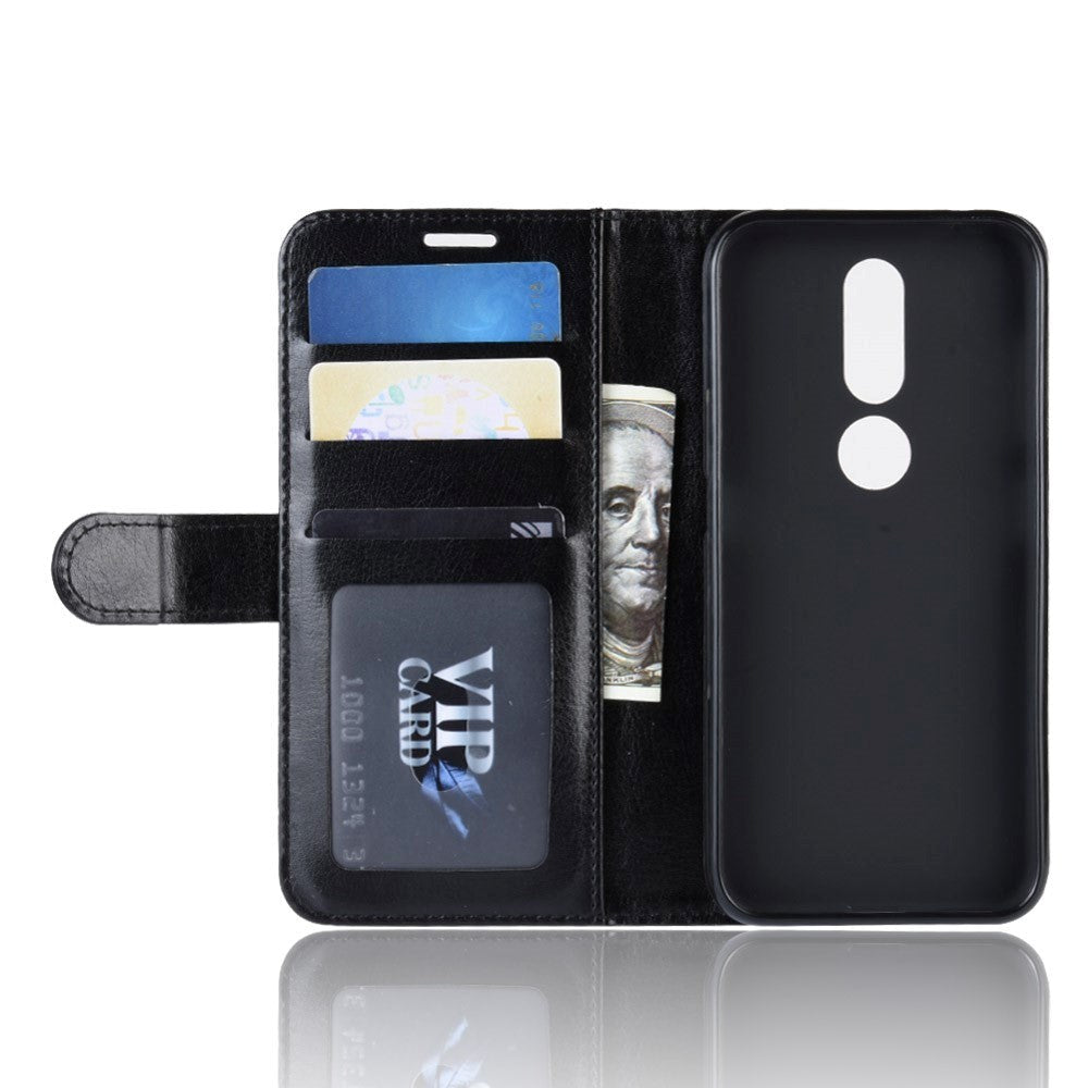 Nokia 4.2 Shiny Leather Wallet Case Black