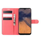 Nokia 2.3 Litchi Leather Wallet Case - Red