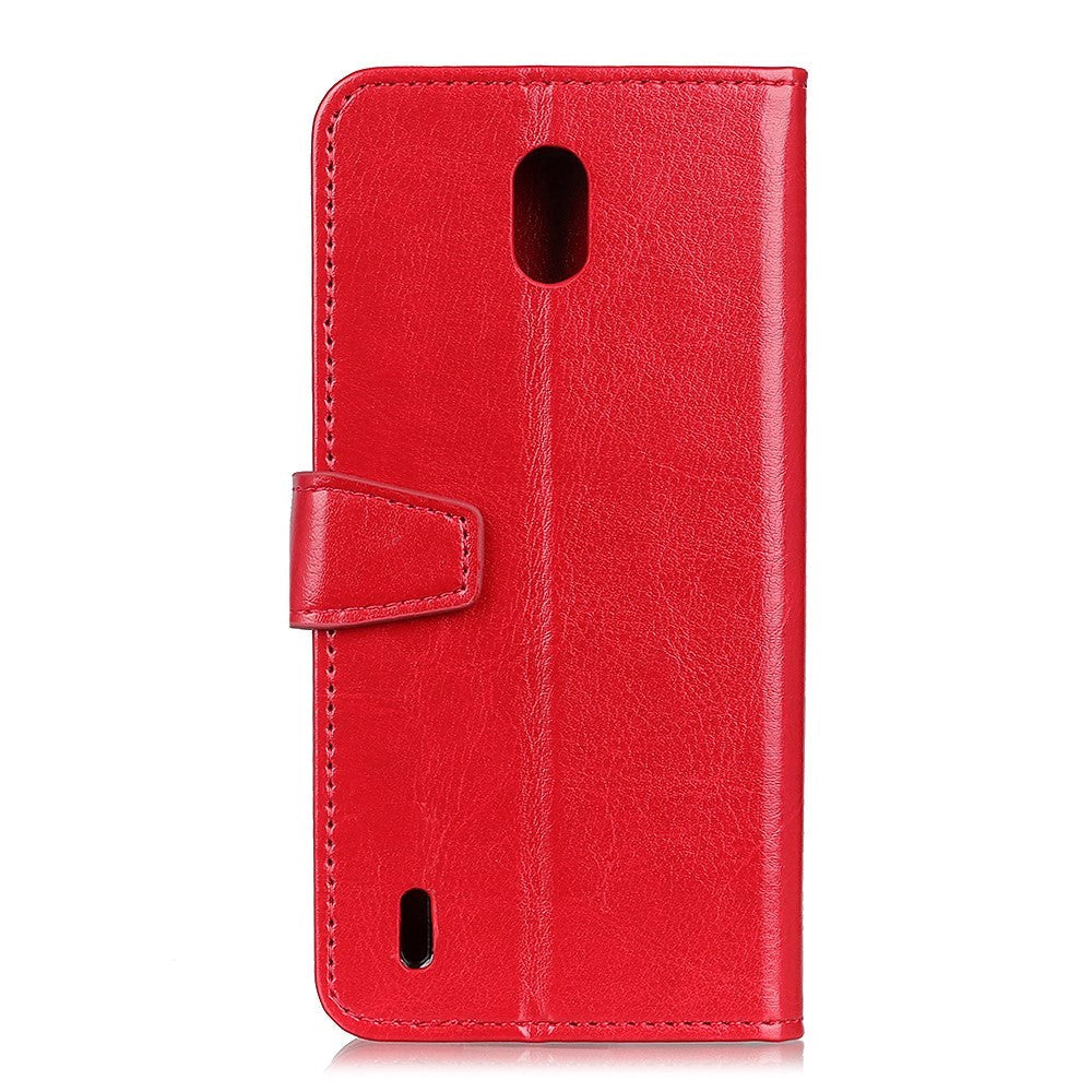 Nokia 1.3 Classic Leather Flip Case w. Stand & Card Holder - Red