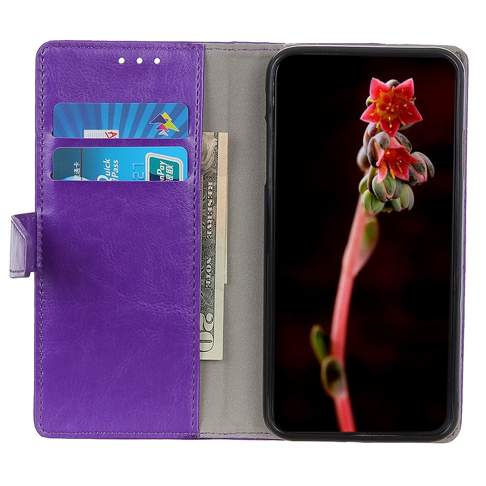 Nokia 1.3 Classic Leather Flip Case w. Stand & Card Holder - Purple