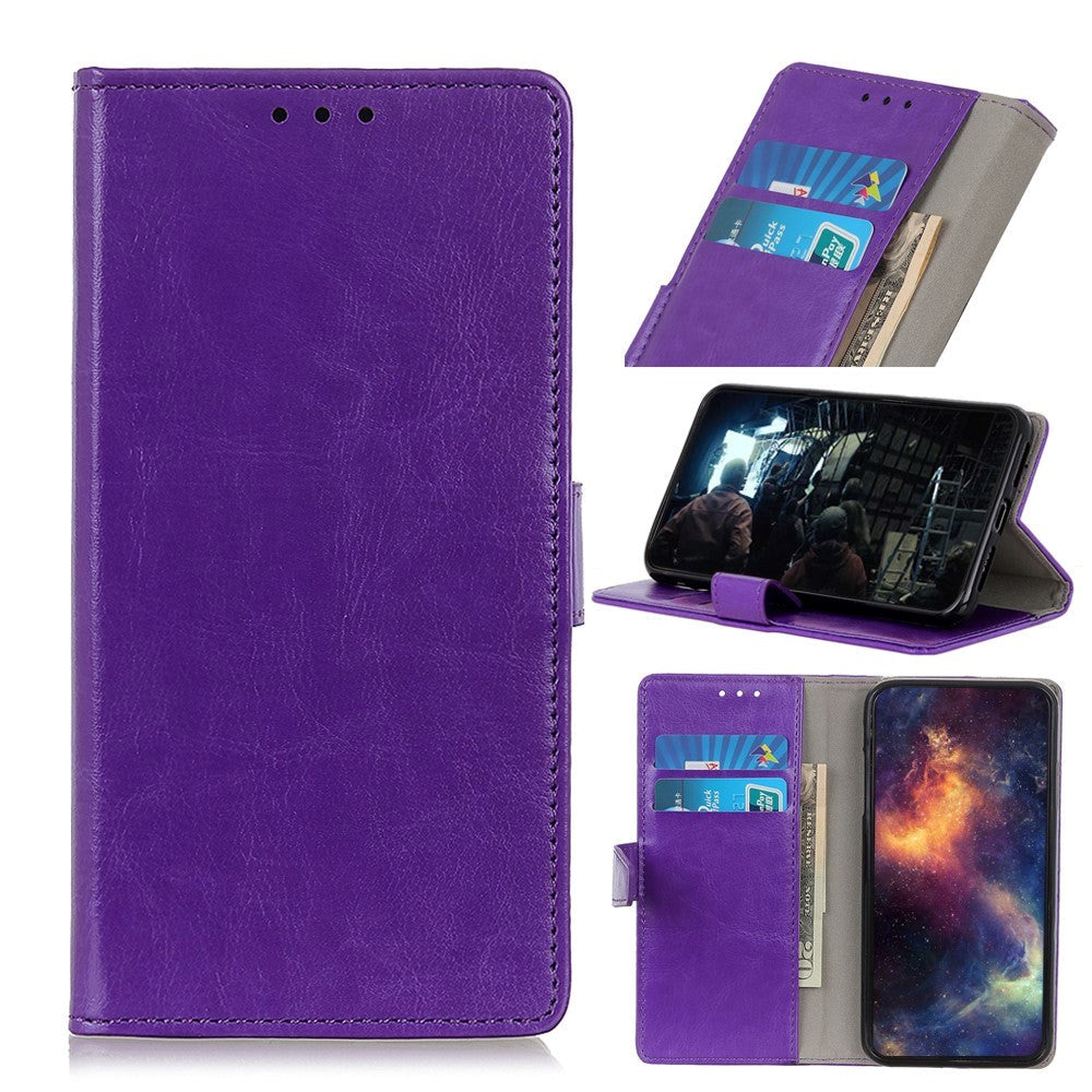 Nokia 1.3 Classic Leather Flip Case w. Stand & Card Holder - Purple