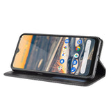 Nokia 5.3 Retro Leather Wallet Case - Black