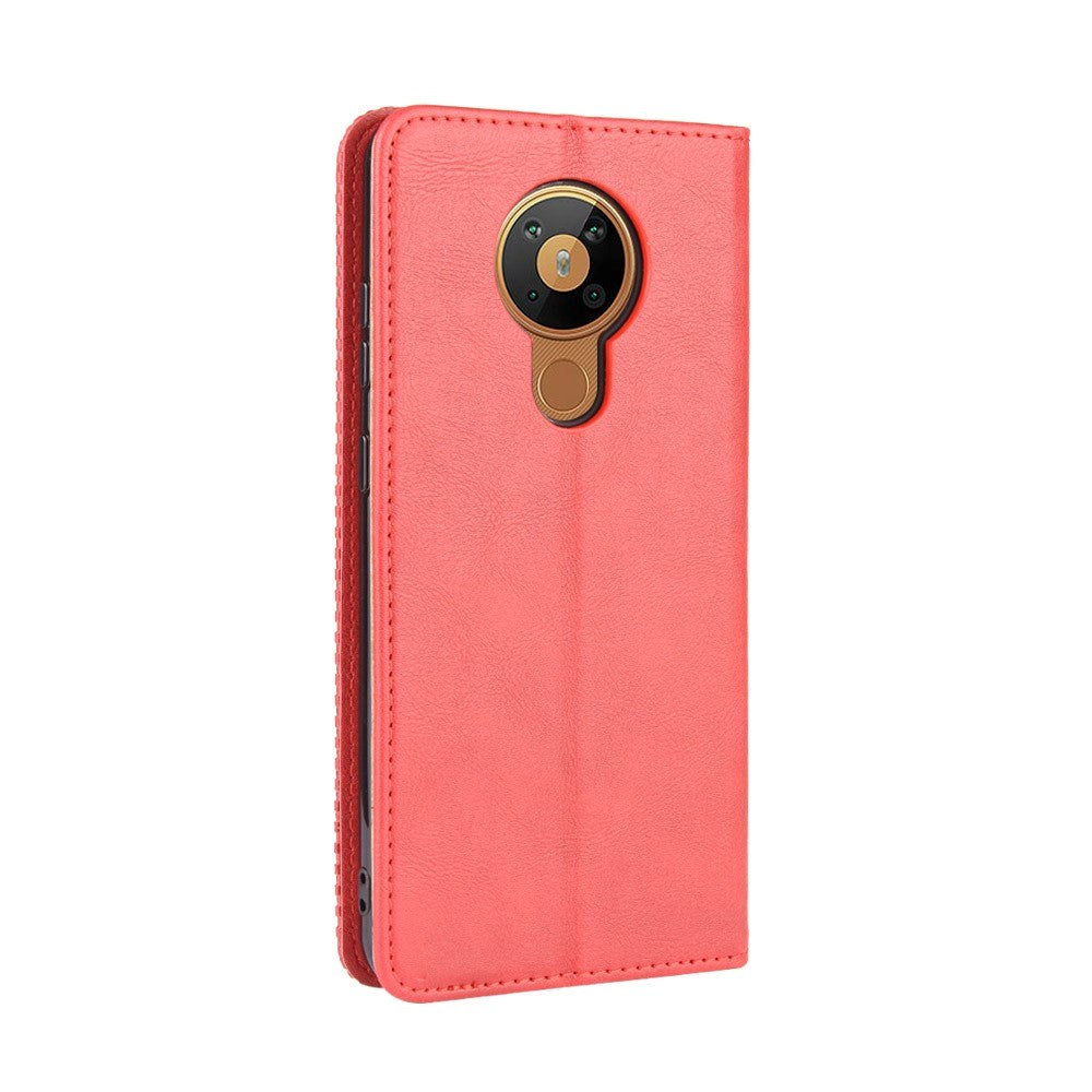 Nokia 5.3 Retro Leather Wallet Case - Red