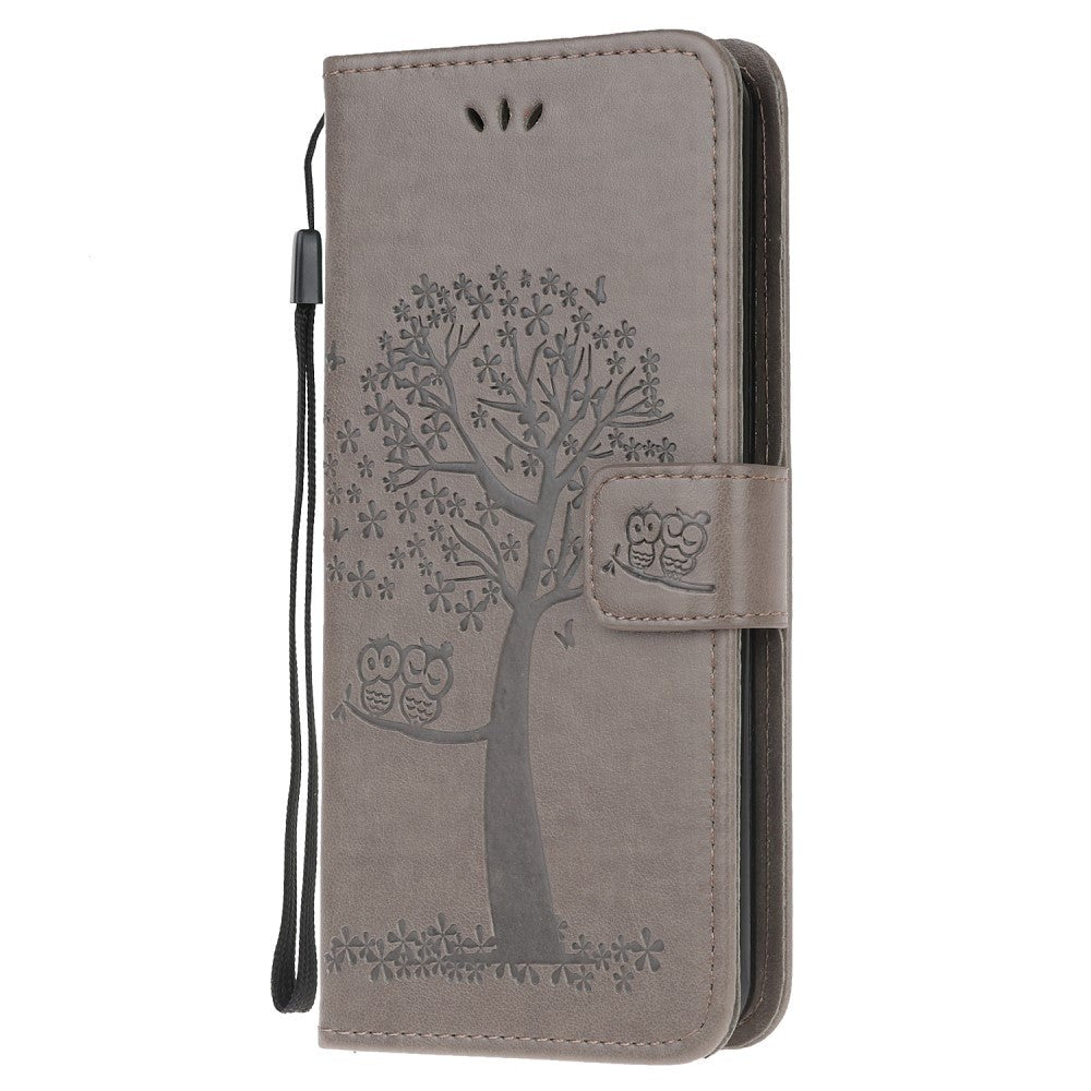 Nokia 5.3 Leather Wallet Case - Owls in Wood Grey