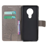 Nokia 5.3 Leather Wallet Case - Owls in Wood Grey