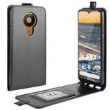 Nokia 5.3 Vertical Flip Leather Case w. Card Holder - Black