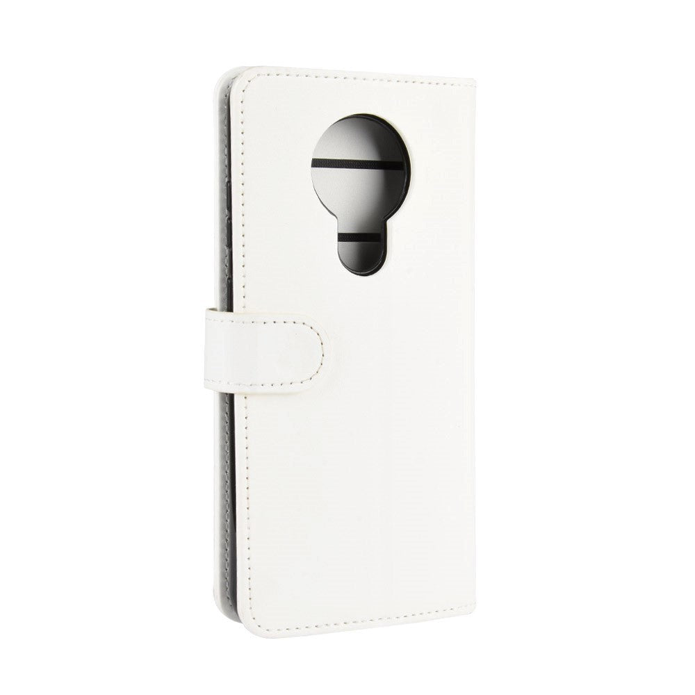 Nokia 5.3 Shiny Leather Wallet Case White