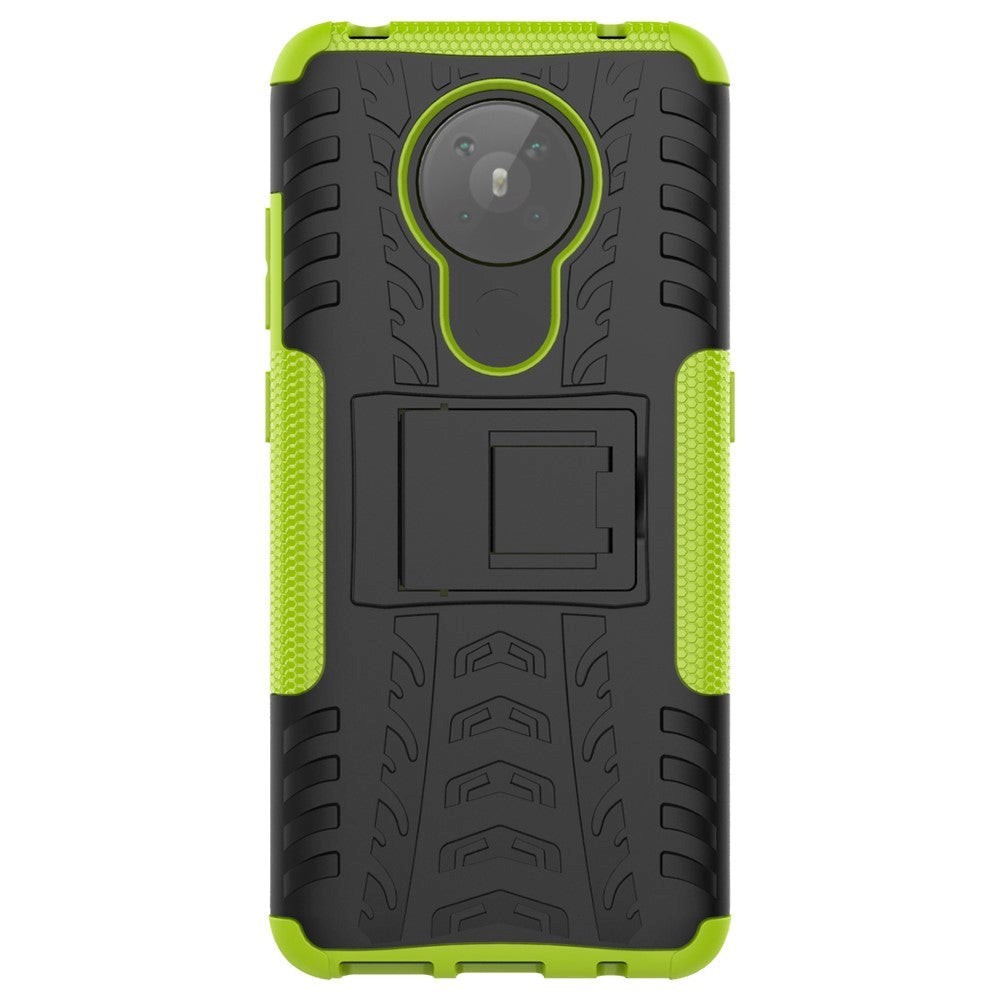 Nokia 5.3 Cool Tyre Tough Case w. Stand - Black / Green