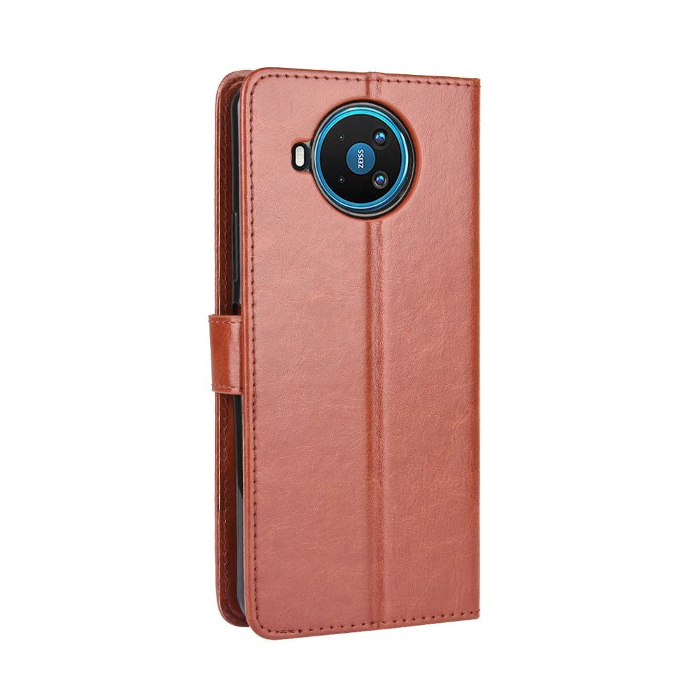 Nokia 8.3 (5G) Blank Neutral Leather Wallet Case & Stand - Brown