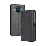 Nokia 8.3 (5G) Neutral Chequered Pattern Leather Wallet Case - Black