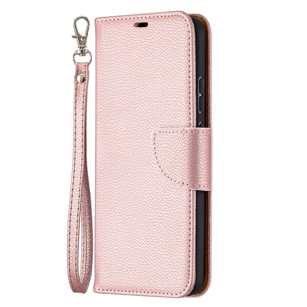 Nokia 3.4 Leather Flip Case w. Litchi Texture - Rose Gold