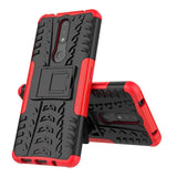 Nokia 2.4 Hybrid Tough Case w. Kickstand - Black / Red