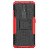 Nokia 2.4 Hybrid Tough Case w. Kickstand - Black / Red