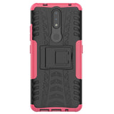 Nokia 2.4 Hybrid Tough Case w. Kickstand - Black / Pink