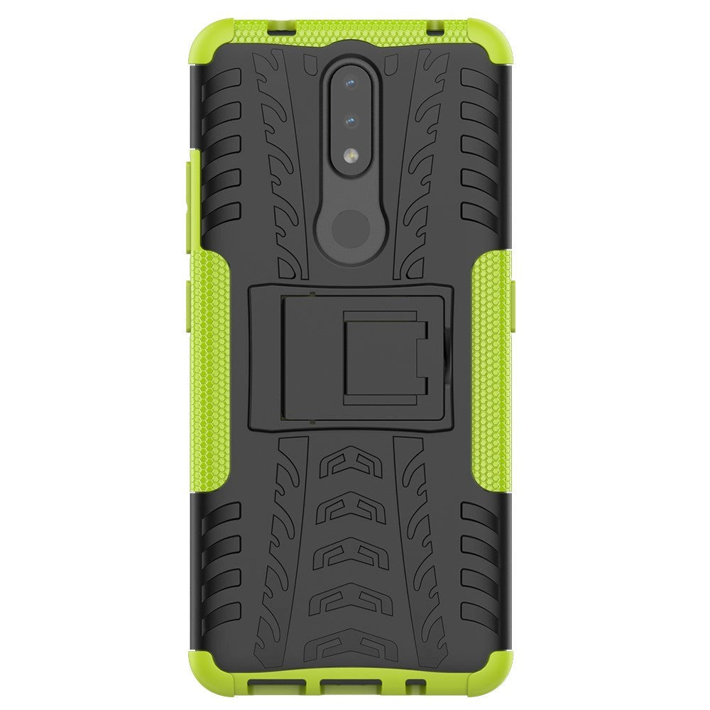 Nokia 2.4 Hybrid Tough Case w. Kickstand - Black / Green