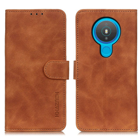 Nokia 1.4 KHAZNEH Retro Leather Wallet Case - Brown