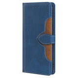 Nokia 1.4 Rustic Two-tone Leather Wallet Case - Blue / Brown