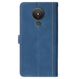 Nokia 1.4 Rustic Two-tone Leather Wallet Case - Blue / Brown