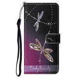 Nokia G21 / G11 Leather Wallet Case and Print - Dragonflies