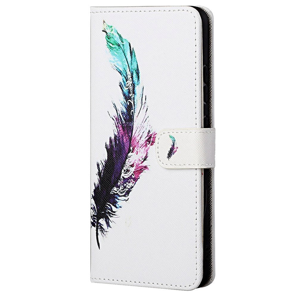 Nokia G21 / G11 Leather Wallet Case and Print - Colorful Feather