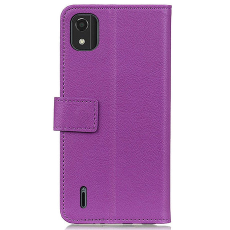 Nokia C2 2nd Edition PU Leather Wallet Case - Purple