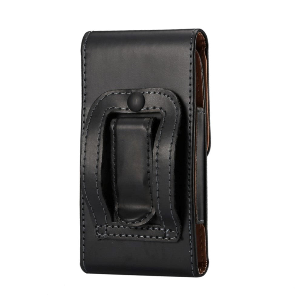 Universal Soft Pouch Leather Flip Case for Smartphones Black - (Max. Phone: 165 x 83 x 18 mm)