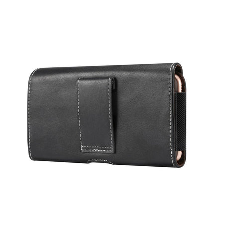 Leather Belt Case for Phone Black - (Max. Phone: 160 x 83 x 18 mm)