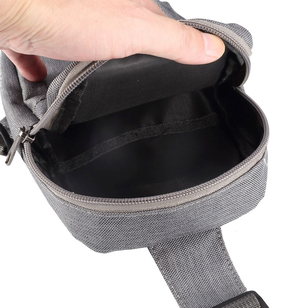 Shoulder Bag w. 2 Compartments (200 x 130 mm) - Grey