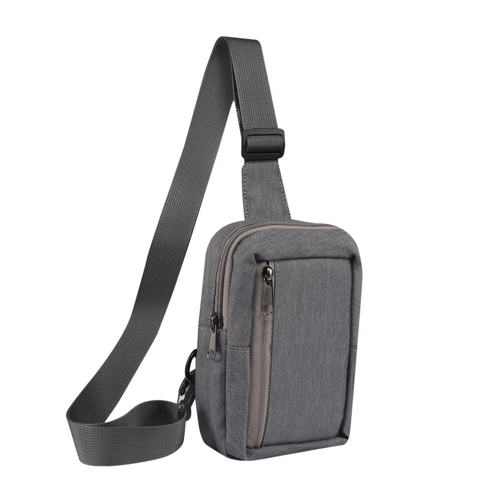 Shoulder Bag w. 2 Compartments (200 x 130 mm) - Grey