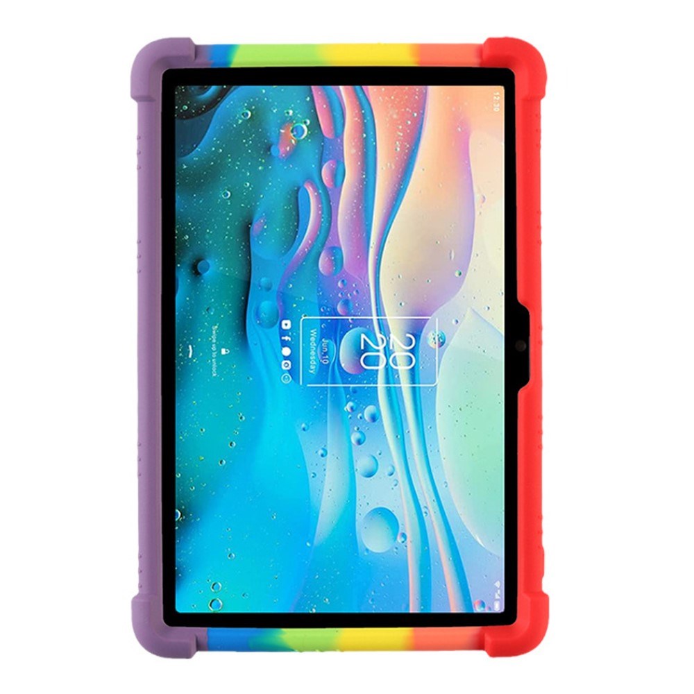 TCL Tab 10S Silicone Case w. Kickstand - Rainbow