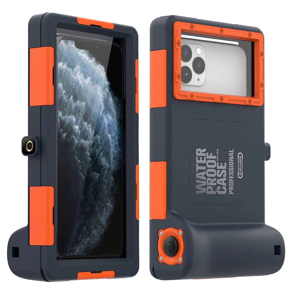 Shellbox Universal Waterproof Case - Black & Orange (Max. Phone 165 x 85 mm)