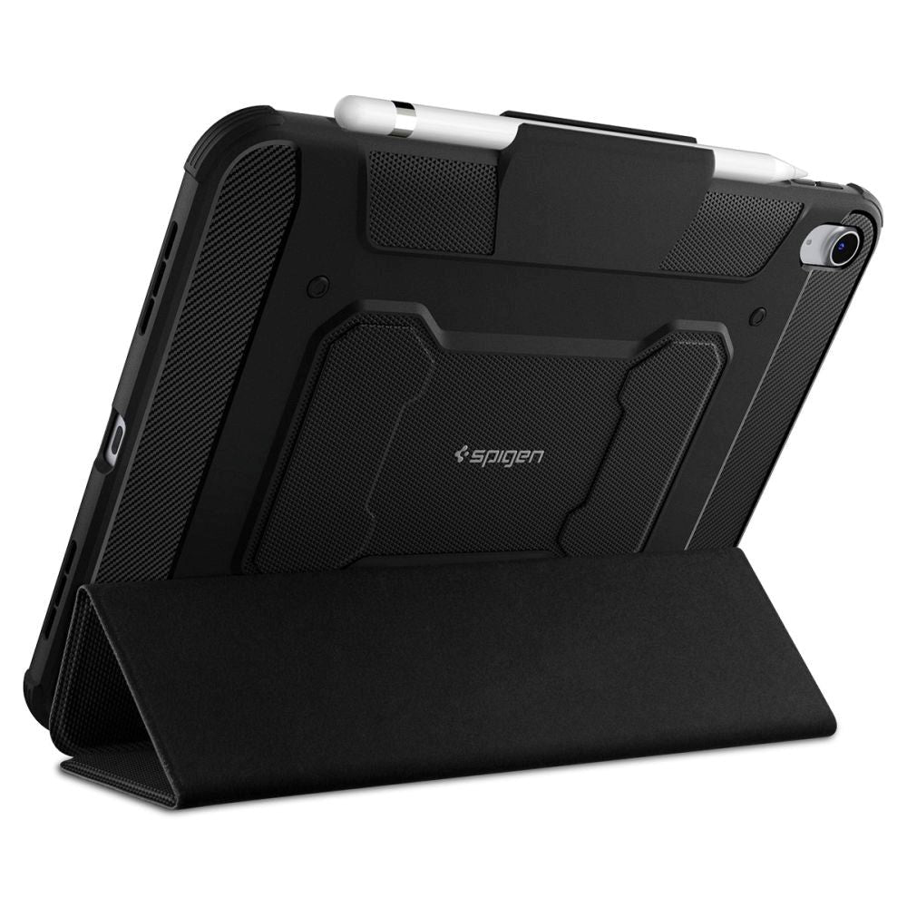 iPad 10.9" (2024/2022) Spigen Rugged Armor Pro Case w. Apple Pencil Holder - Black