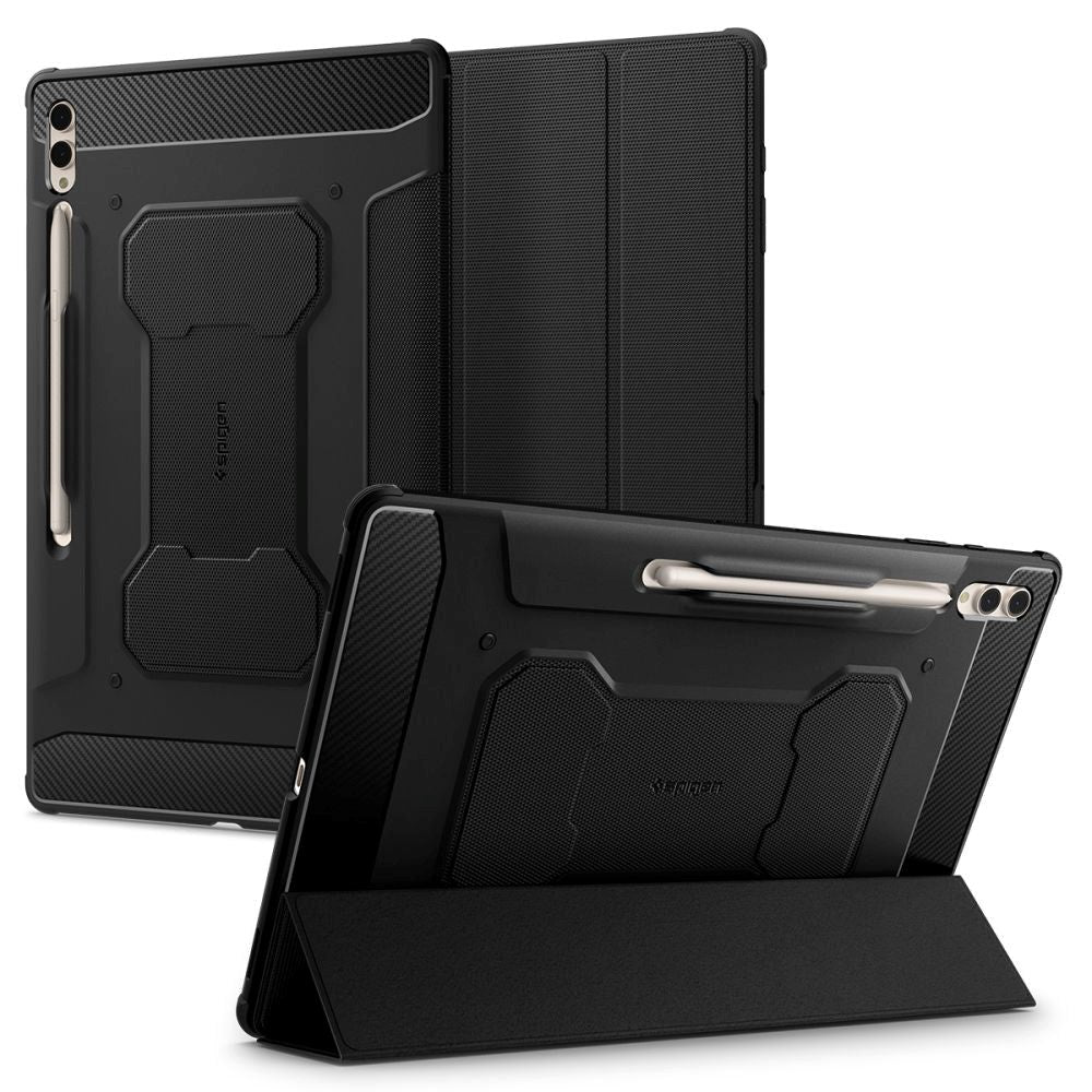 Samsung Galaxy Tab S10 Ultra / S9 Ultra / S8 Ultra Spigen Rugged Armor Pro Case w. S-Pen Holder - Black