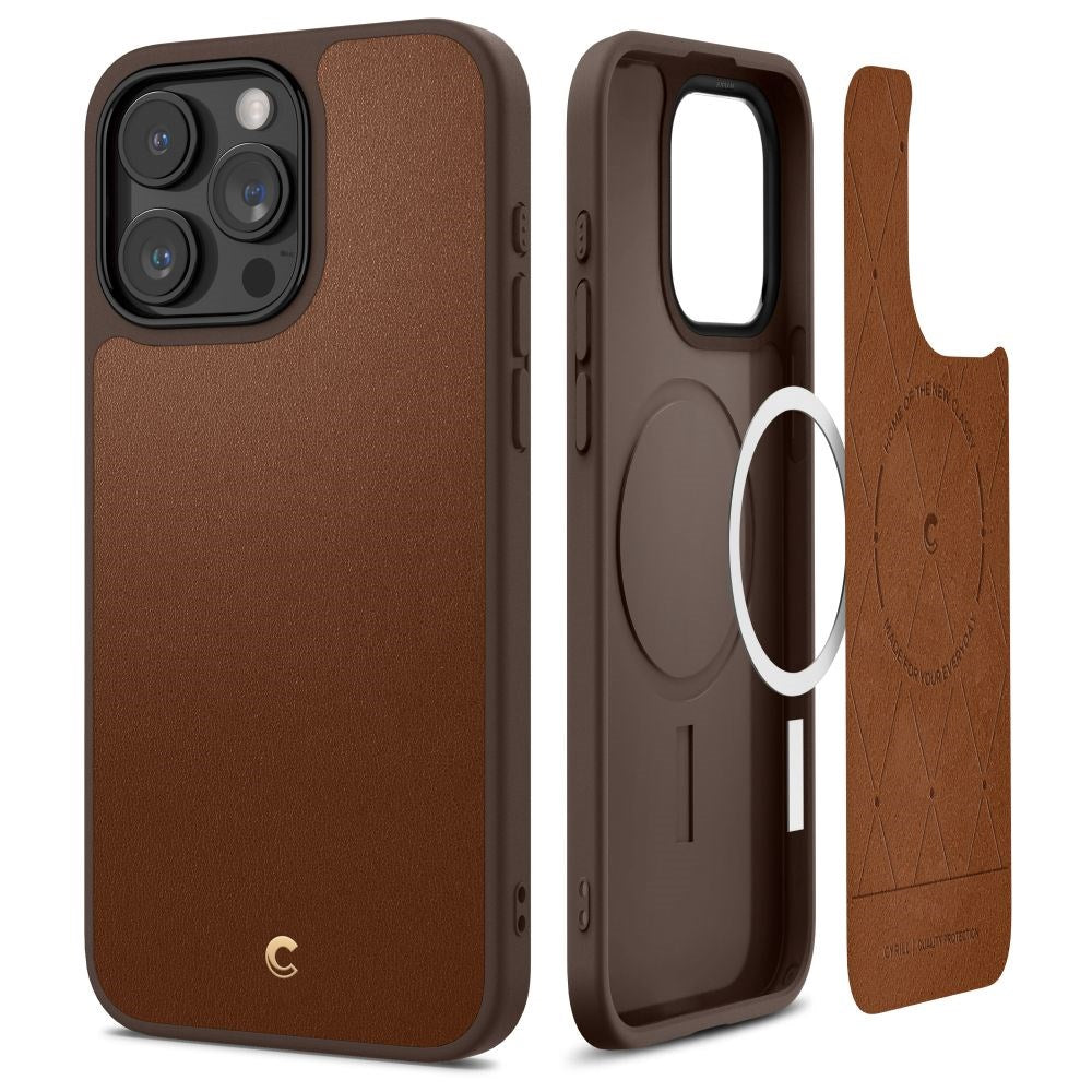 iPhone 15 Pro Max Cyrill Kajuk Mag Hybrid Case - MagSafe Compatible - Saddle Brown