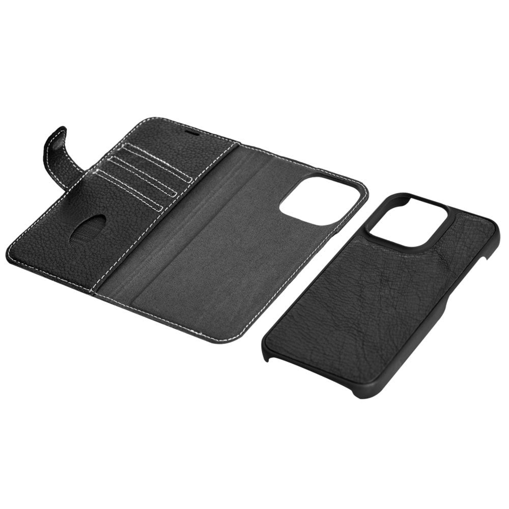 iPhone 13 Pro Max Essentials 2-in-1 Leather Flip Case - Black