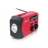 Denver Emergency Radio with Solar Charging - AM / FM Radio - Flashlight - Red