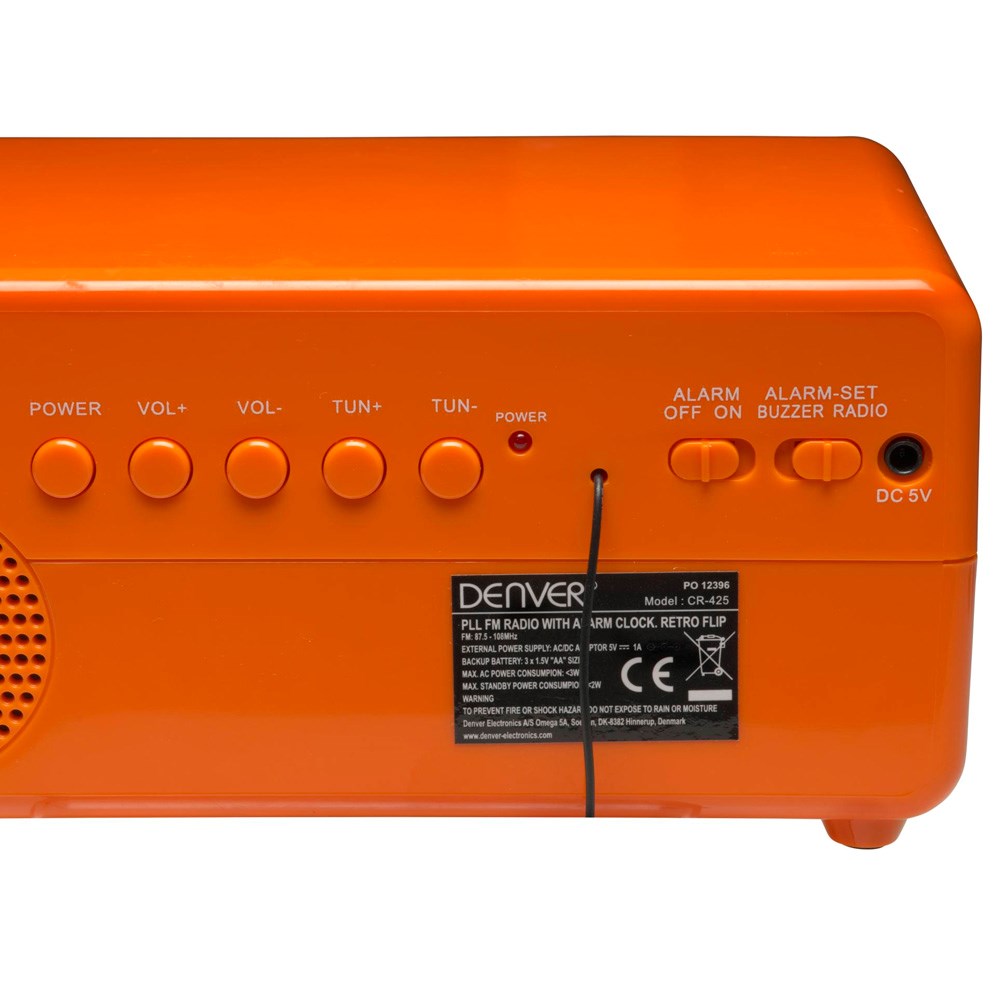 Denver CR-425 Retro Clock Radio / Alarm Clock with PLL FM Radio