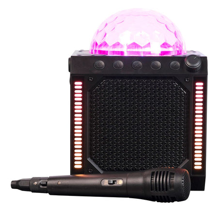 Denver Wireless Bluetooth Speaker with Disco Lights & Microphone - Black