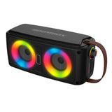 Denver Wireless Bluetooth Speaker with Dynamic Light & Handle - Black / Brown