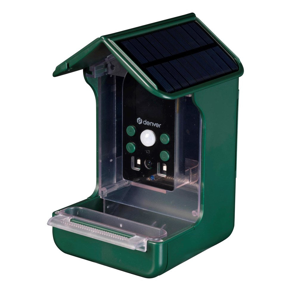 Denver Bird Feeder with Built-in Camera and Solar Charging - Green