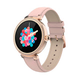 Denver SWC-342 Bluetooth Smartwatch with Health & Fitness Tracker - Faux Leather Strap - Pink