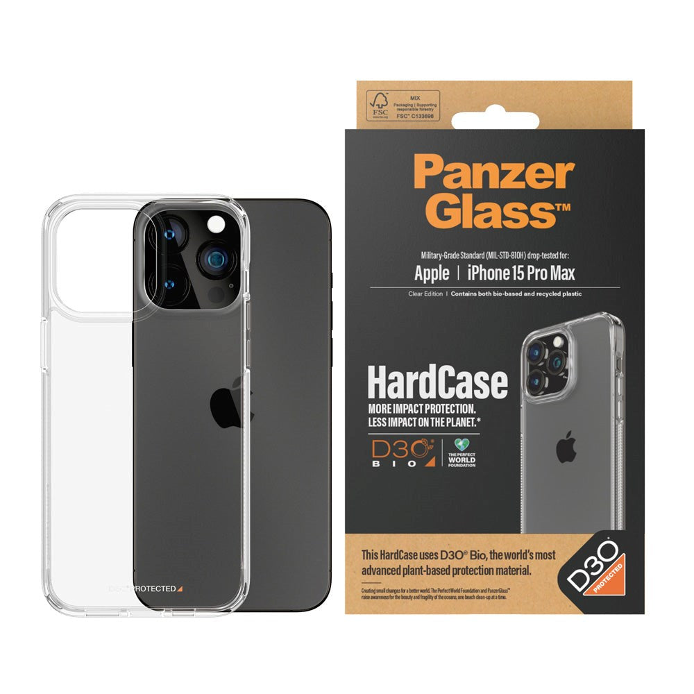 iPhone 15 Pro Max Back Case PanzerGlass D3O Bio HardCase - Transparent