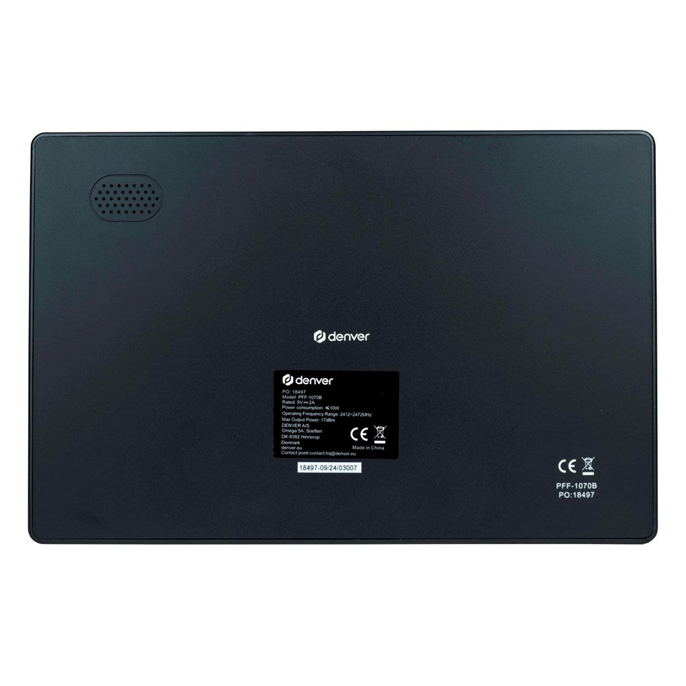 Denver Digital WiFi Photo Frame with Rechargeable Battery - Frameo Photo Software - Black