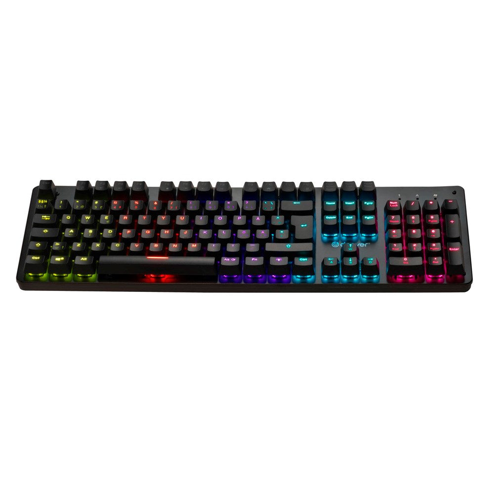 Denver GKK-330 Mechanical Gaming Keyboard with USB Cable & RGB Light - Nordic Layout - Black