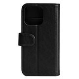 Essentials iPhone 12 / 12 Pro PU Leather Flip Cover w. Card Holder - Black