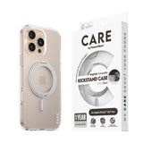 CARE by PanzerGlass iPhone 16 Pro Max Feature Kickstand Case - MagSafe Compatible - Transparent / Silver